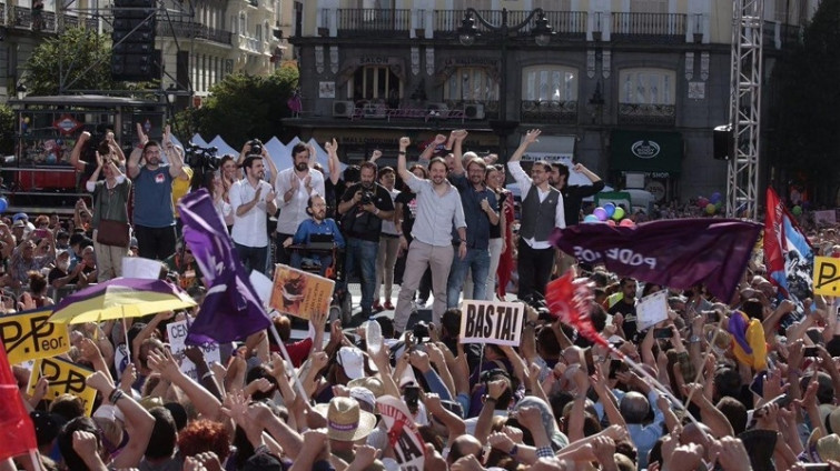 ​Una delegación gallega participó en el acto de Podemos en la Puerta del Sol