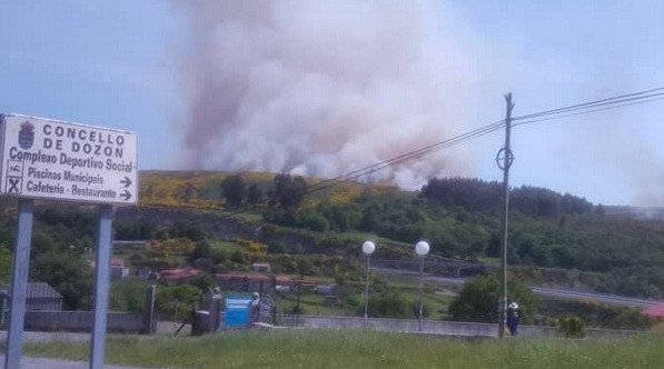 Dos incendios forestales suman 60 hectáreas en Melón y Dozón