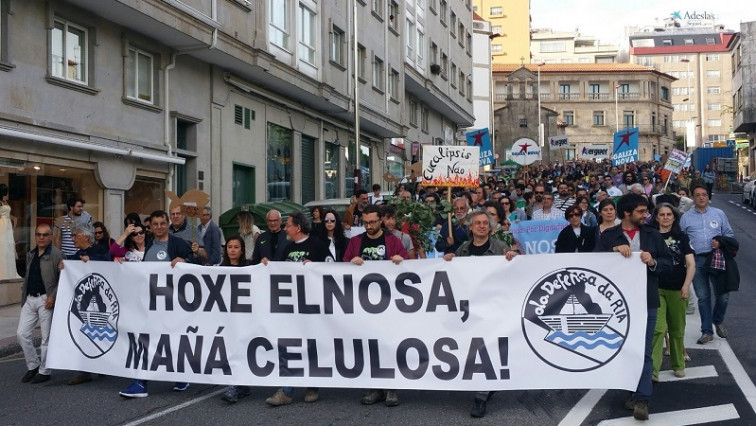 Marcha en Pontevedra para precipitar la caída de Elnosa y el arrastre de Ence