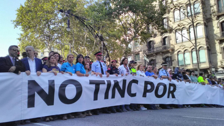 Las calles de Barcelona, escenario de la unidad contra el terrorismo