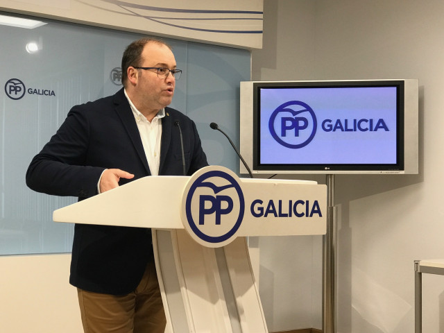 Miguel Tellado, secretario general del PP gallego, en rueda de prensa