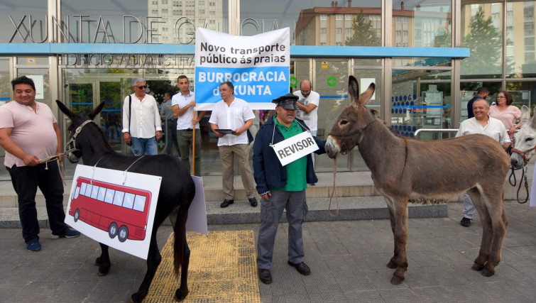 VÍDEO: Alcalde se presenta con tres burros en la Xunta para protestar contra la 