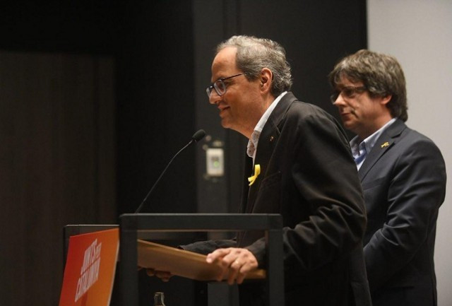 ​Torra, Puigdemont y el candidato Valls