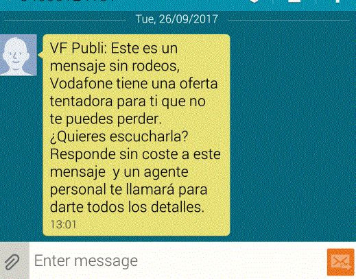 Vodafone-Ono denunciada ante la Agencia de Protección de Datos por sus SMSs