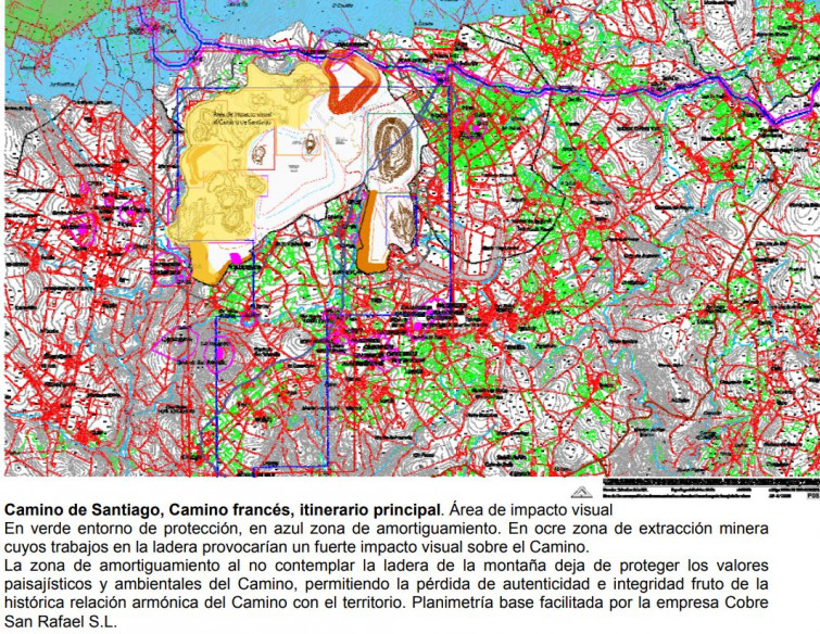 Comité de la ONU alerta que la mina de Touro sepultará parte del Camino de Santiago original
