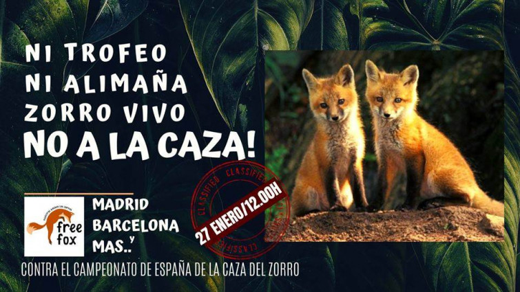 Concentración contra el Campeonato de España de la Caza de Zorro