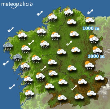 Predicciones para este jueves: tiempo nublado con más lluvias por la tarde