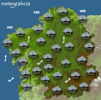 El tiempo para el jueves en Galicia: bastante lluvia desde primera hora