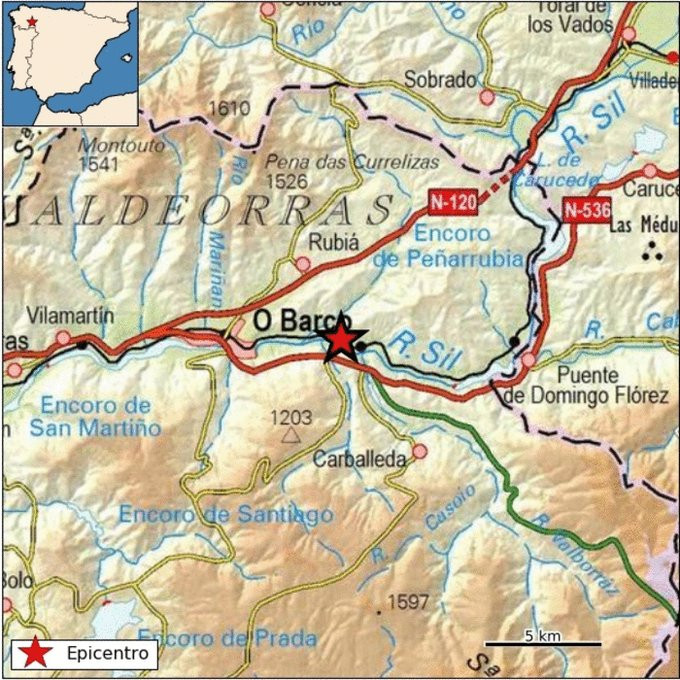 Otro terremoto que se puede percibir en Ourense, ahora en Valdeorras