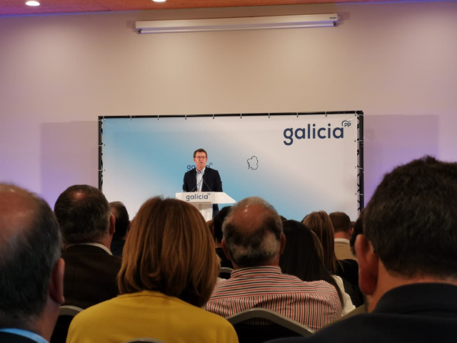 El presidente de la Xunta y del PP de Galicia, Alberto Núñez Feijóo, en un acto de partido.