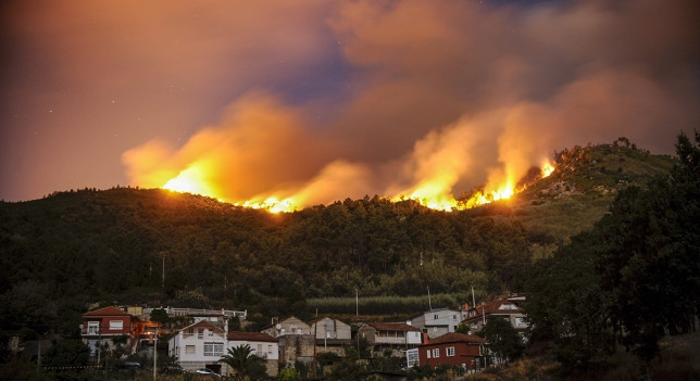 Sigue activo el fuego en la parroquia de Palmés (Ourense)