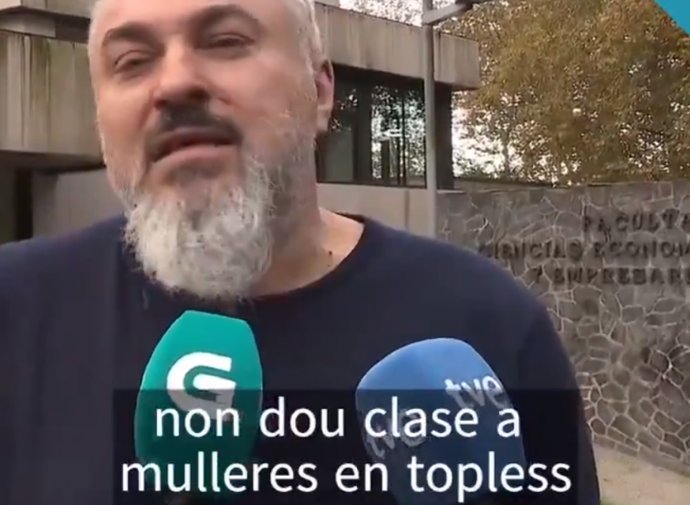 El profesor de la USC suspendido por comentarios machistas condenado por agredir a policías nacionales