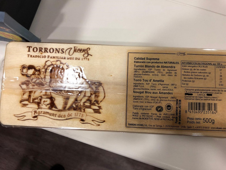 Alerta alimentaria: un turrón blando de almendra vendido en Galicia puede ser peligroso para intolerantes a la lactosa