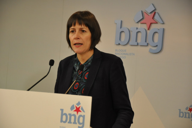 La portavoz nacional del BNG, Ana Pontón, en una rueda de prensa