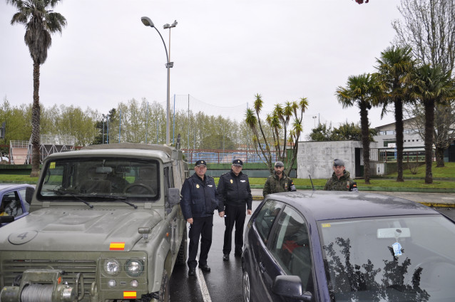 La BRILAT y la Policía Nacional en la jornada de despliegue del viernes en Vilagarcía de Arousa (Pontevedra)