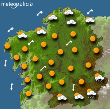 Tiempo para este lunes en Galicia: Mucho sol y calor, salvo en el norte de las costas coruñesa y lucense