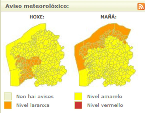 Alerta naranja en Galícia por la ciclogénesis Harmonie que durará como máximo 48 horas