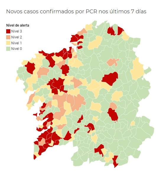 Bajan por vez primera los ayuntamientos en alerta roja por coronavirus pese entrar Burela y Malpica