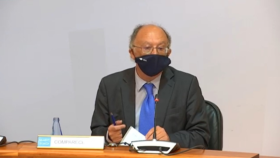 El expresidente Fernando González Laxe, en el Parlamento