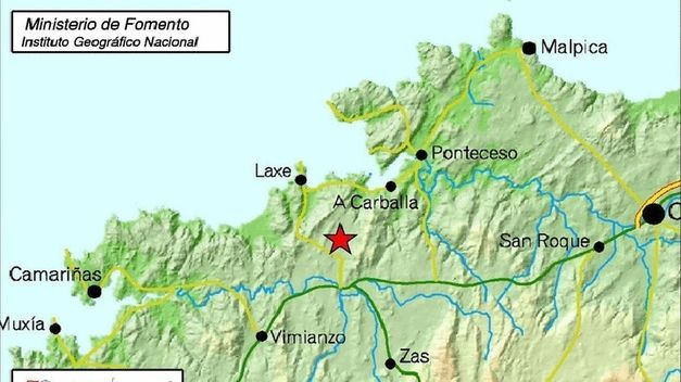 Laxe ha registrado  dos temblores de tierra de 1,8  y 2,7 en la escala de Richter