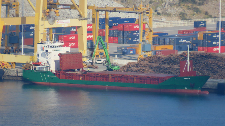 Un barco pierde 200 troncos de eucalipto que salieron de Ferrol destino a Portugal