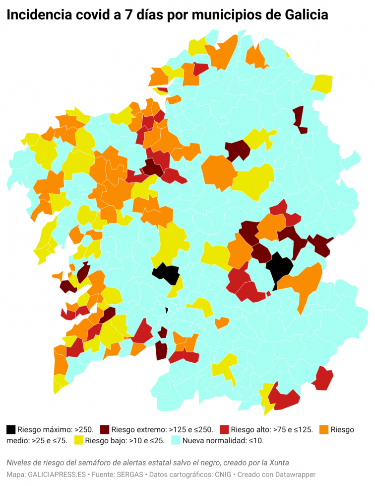 Covid municipios: Ourense pierde su nueva normalidad y empeoran Cangas, Vigo y Pontevedra