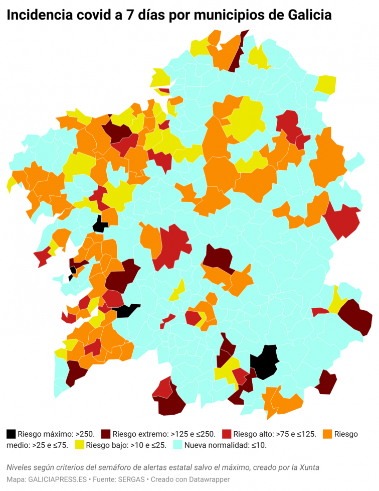 Covid municipios: Repunte en A Coruña, Cambados empeora aún más y Vigo consolida su mejoría