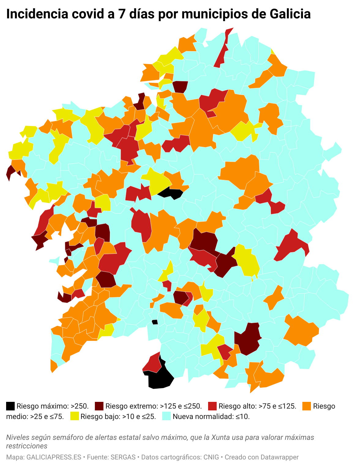 ZKjBW incidencia covid a 7 d as por municipios de galicia 