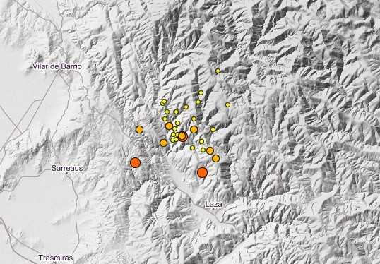 Ola de pequeños terremotos en el sur de Ourense: 31 en menos de una semana en lugares como Laza y Sarreaus