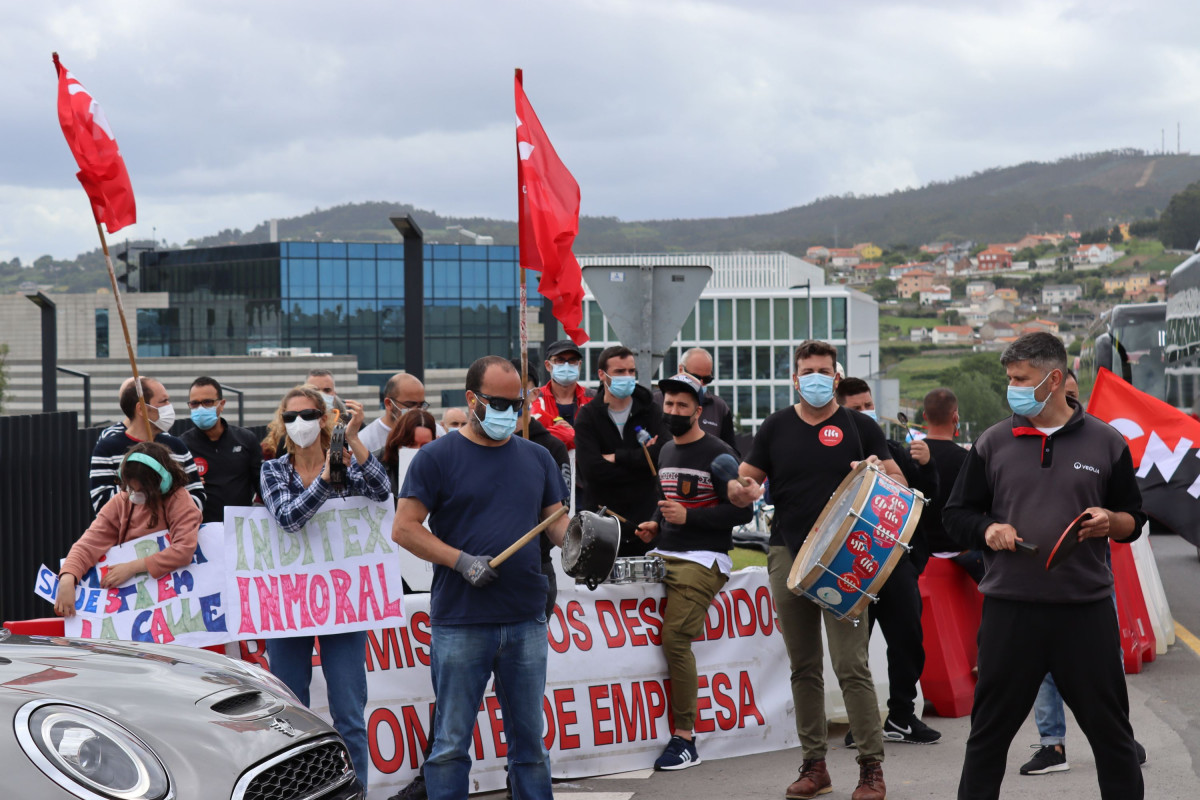 Una pasada protesta de trabajadores de Veolia en una foto de CIG