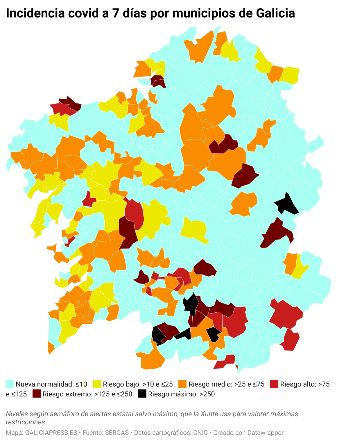 ClElv incidencia covid a 7 d as por municipios de galicia  (2)