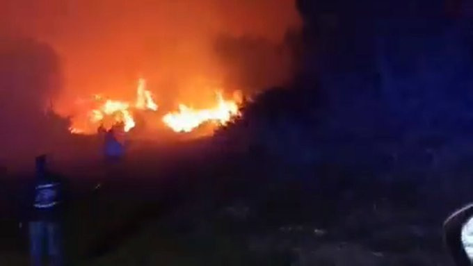 Un incendio forestal casi en diciembre quema 20 hectáreas en Cerdedo (vídeo)