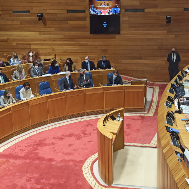 El presidente de la Xunta, Alberto Núñez Feijóo, en la sesión de control