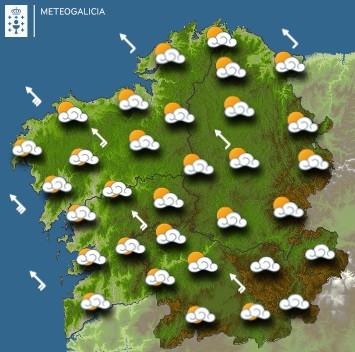 El tiempo para este martes en Galicia: Cielo nublado con lluvias por la noche y ascenso térmico