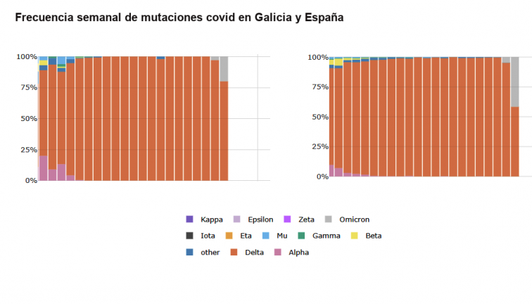 Lo peor de Ómicron aún está por llegar pues crece pero aún es minoritaria tanto en Galicia como en España