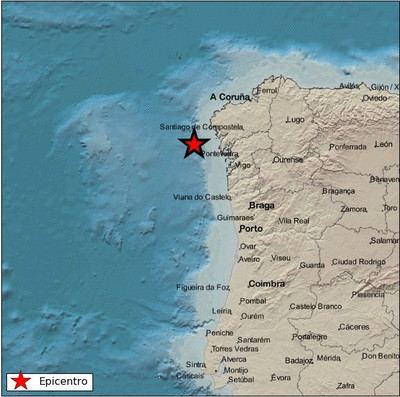 Un terremoto de magnitud 4,7 agita la costa de Galicia y hace temblar incluso a Santiago de Compostela​