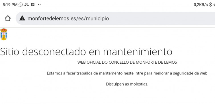 Un ruso hackea la web  de Monforte y estará caída varios días dice el Ayuntamiento