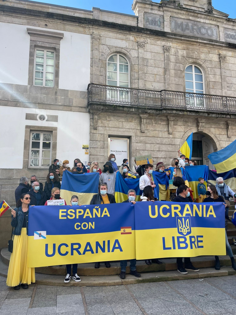 Gallegos y ucranianos unidos en las calles de Vigo con un grito unánime: 