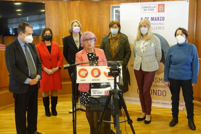 Abel Caballero y Ángeles Arias presentaron este miércoles la programación del 8M en Vigo.