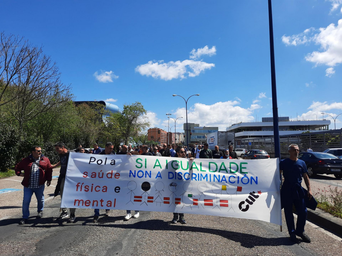 Manifestación de la CUT en Stellantis.