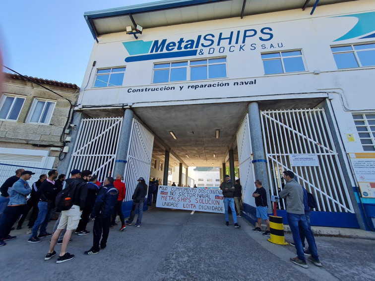 Los trabajadores del astillero Metalships inician la huelga para desbloquear las negociaciones de su convenio