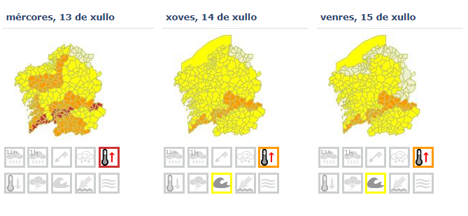 Alertas de Meteogalicia para los pru00f3ximos du00edas