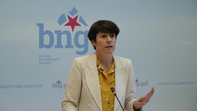 La portavoz nacional del BNG, Ana Pontón, en rueda de prensa.