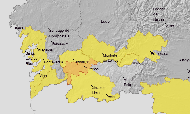 Alertas por calor el lunes por la tarde en Galicia según la AEMET