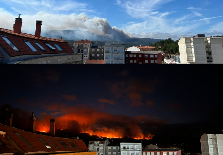 Incendios Galicia: Cures se dispara hasta las 350 hectáreas quemadas; el de Caldas, cerca de casas, hasta las 450