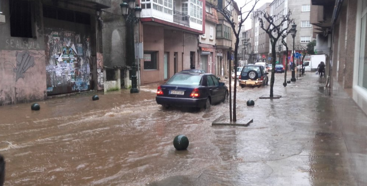 O temporal inunda Redondela