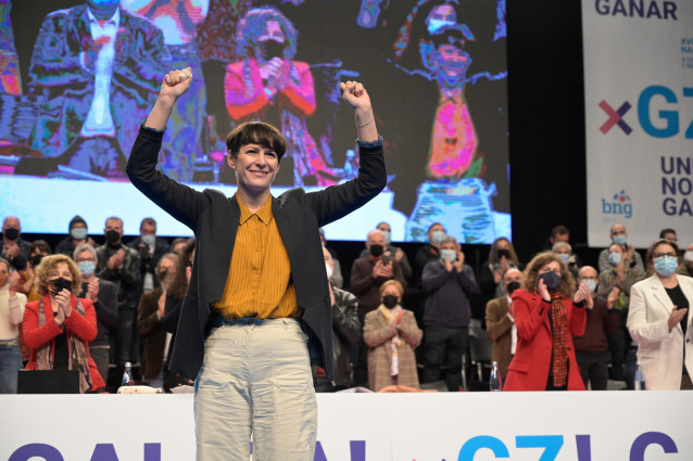 Archivo - La portavoz nacional del BNG, Ana Pontón, en la XVII Asamblea Nacional del BNG, en el Coliseum de A Coruña, a 6 de noviembre de 2021, en A Coruña, Galicia, (España).