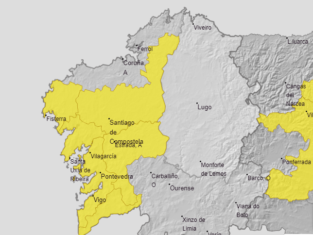 Tiempo en Galicia para el puente de Todos los Santos: casi sin alertas pero empieza con bastante lluvia
