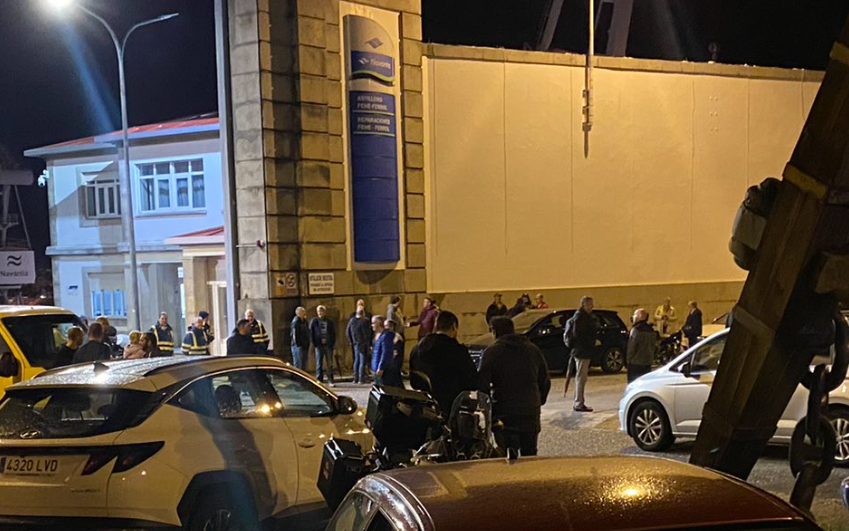 Piquete en la puerta de Navantia Fene en una fotografu00eda de la CGT