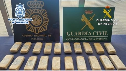 Droga incautada a  una organización criminal internacional dedicada al tráfico de heroína en vehículos caleteados entre Galicia y Madrid.